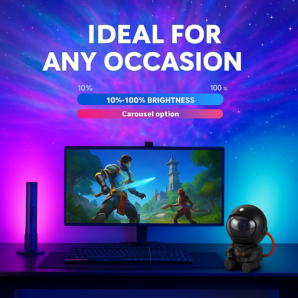 Astronaut Galaxy Projector with 8 Nebula Variations and Stars