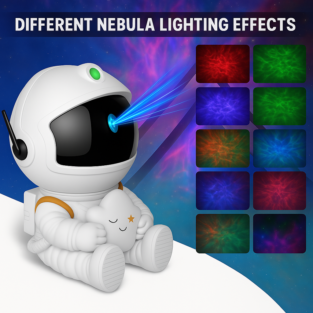 Astronaut Galaxy Projector with 8 Nebula Variations and Stars