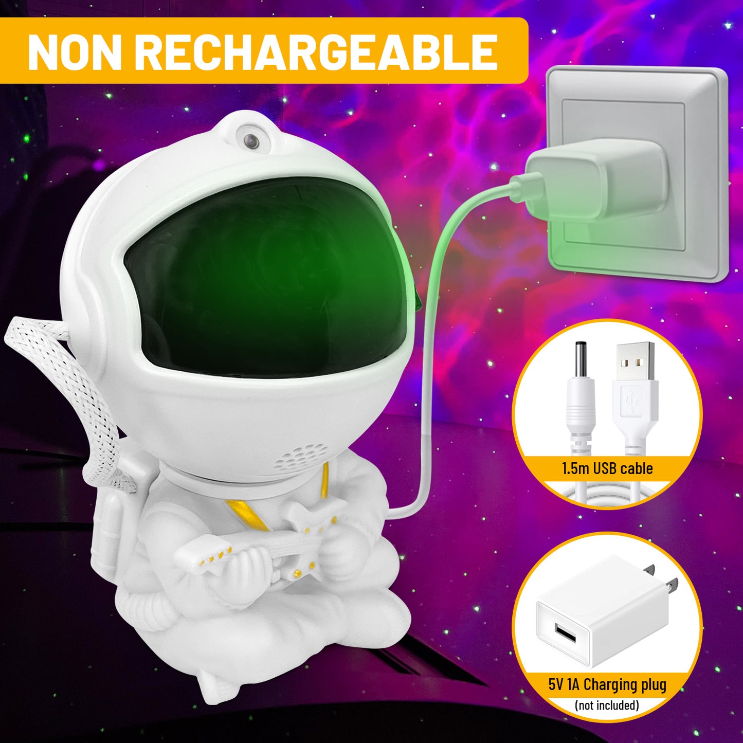 Astronaut Galaxy Projector with 8 Nebula Variations and Stars