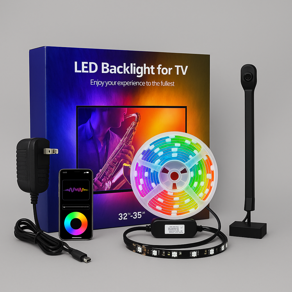 Smart LED TV Backlight with Color-Syncing Camera | Syncs to Screen & Music for Ultimate Ambience